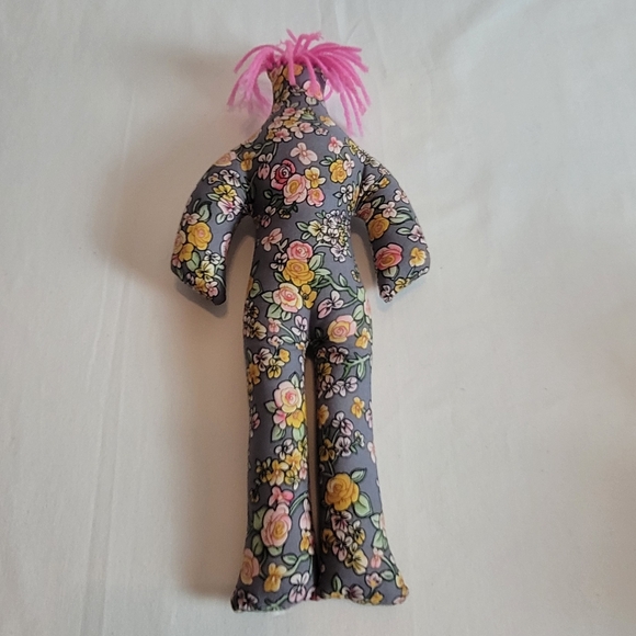 DAMMIT DOLL  12” Plush Toy Stress Reliever Grey and Pink Floral Design Print - Picture 4 of 4